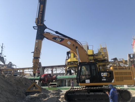 Hidrolik ClamShell Telescopic Excavator Boom Lengan Jangkauan Panjang Radius 5845mm