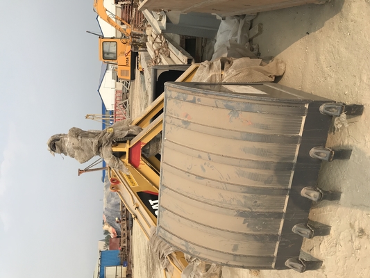Excavator Telescopic Long Boom Arm Bored Piling Foundation Menempel Dengan Clamshell Bucket