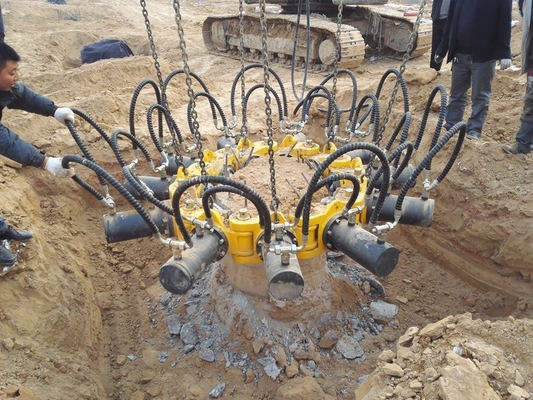 Excavator Attachment Hidrolik Round Pile Breaker Penghancur Beton Pemotongan