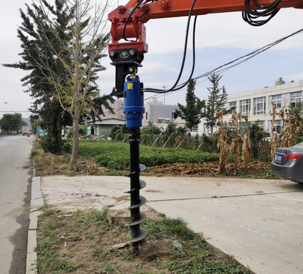 25-100 Lpm Aliran Hydraulic Earth Auger Untuk T1.5-35T Excavator Dan 300-1500mm Max Auger Diameter Tanah liat / Shale