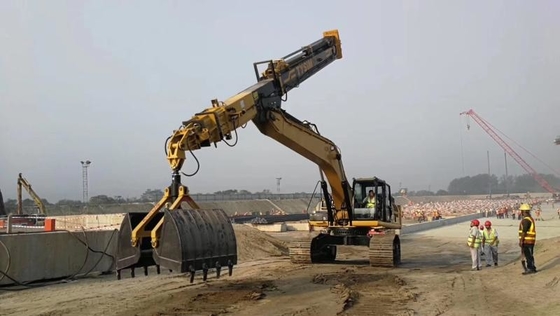 15-36 Ton Excavator Attachment Kualitas Terbaik Disesuaikan Clamshell Telescopic Arm Untuk Excavator